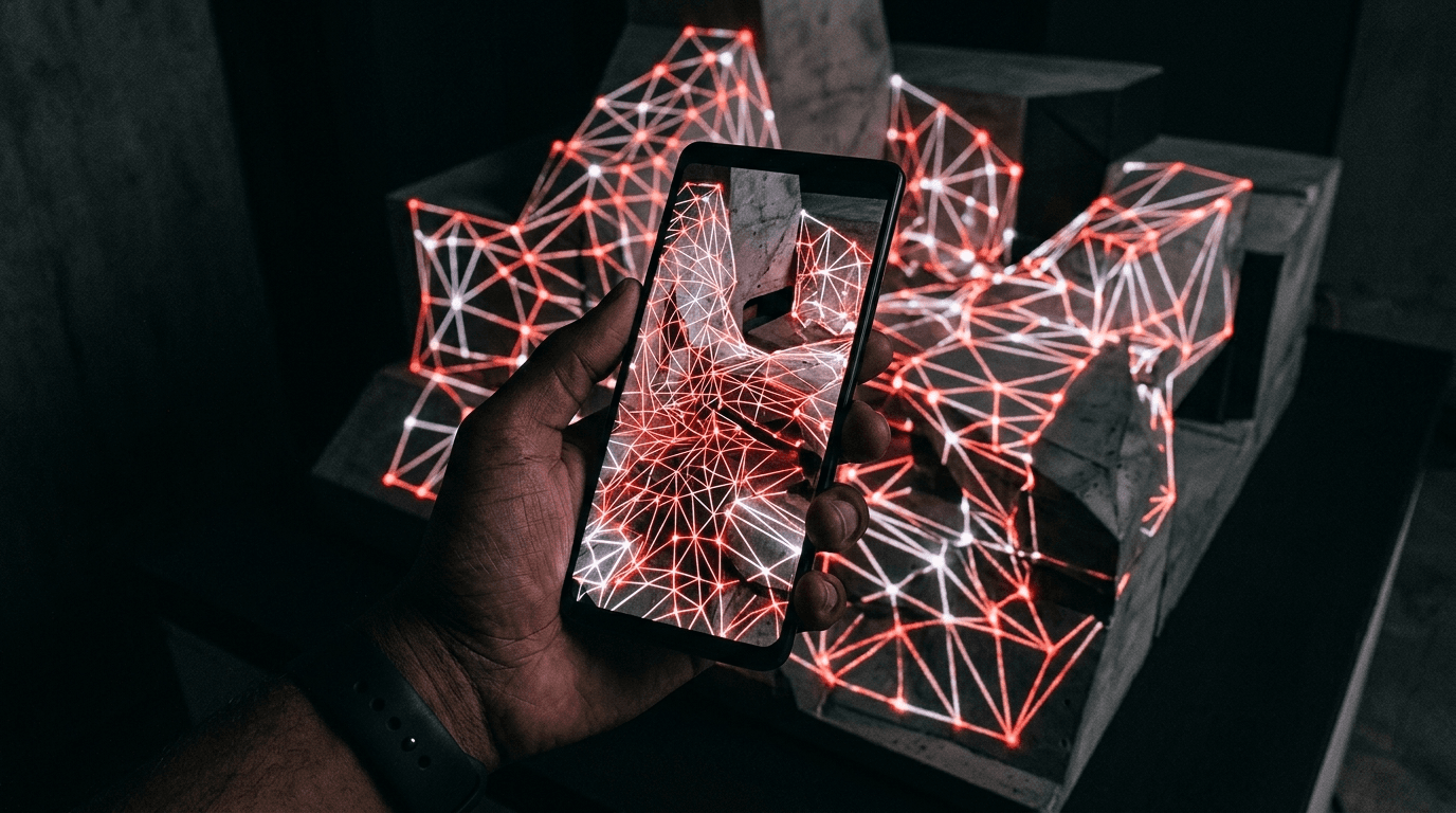 Projection mapping yüzeyini telefonla kontrol etme